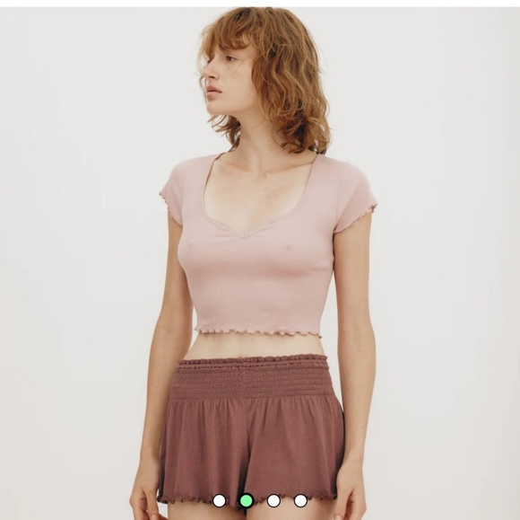 NWT Orgac Basics Ribbed Crop Top - Picture 2 of 6